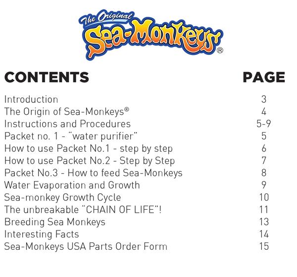 Sea monkeys instructions
